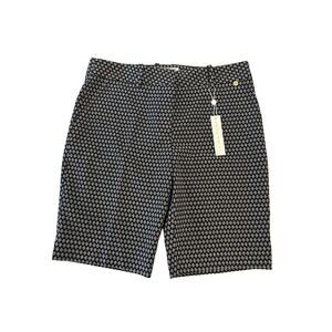 NWT Trina Turk Gemometric Bermuda Shorts Women 8 Chic Career Vacation Black